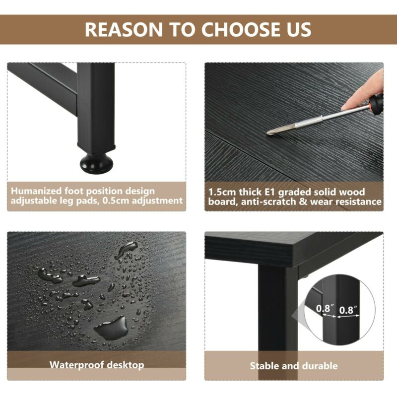 Computer Desk Home Office Study PC Writing Table Workstation Shelf Furniture UK