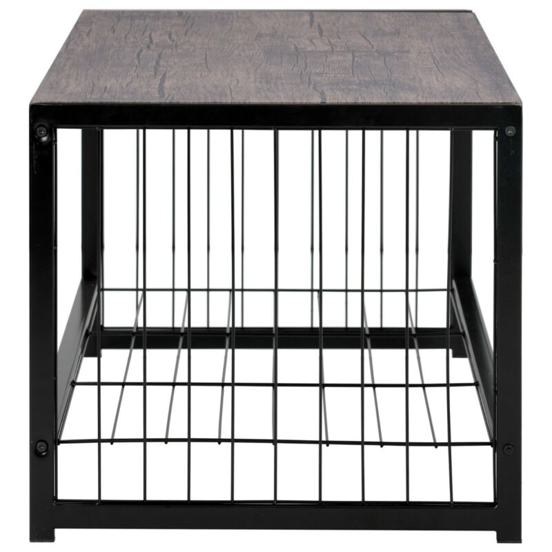 2-Tier Coffee Table Tea Sofa Table with Shelf Storage Metal Frame 100x50x45cm