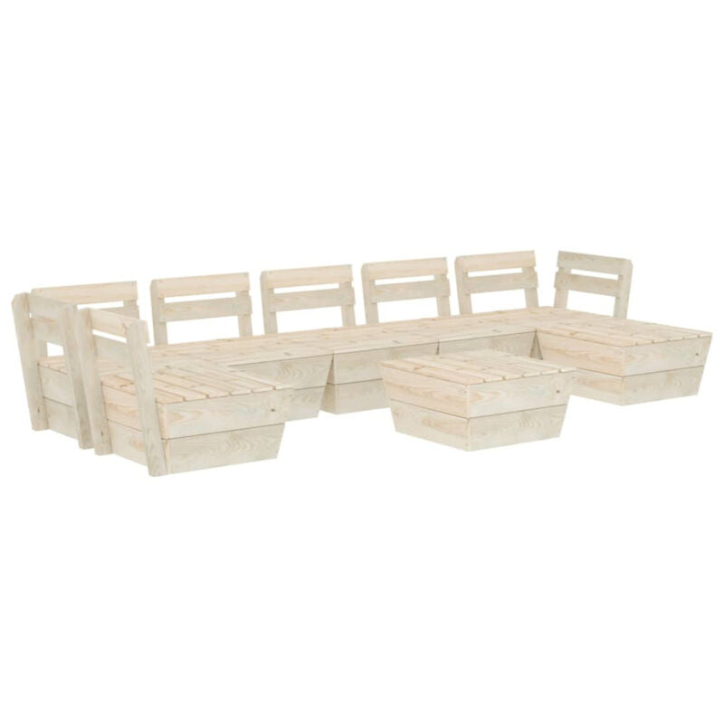 8 Piece Garden Pallet Set Impregnated Spruce Wood Y6Z3