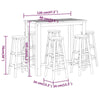 7 Piece Garden Bar Set Solid Wood Acacia Q0N4