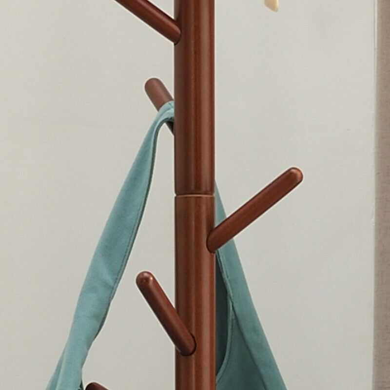 Adjustable Wooden Coat Rack Stand Clothes Storage Free Standing Clothes Hanger