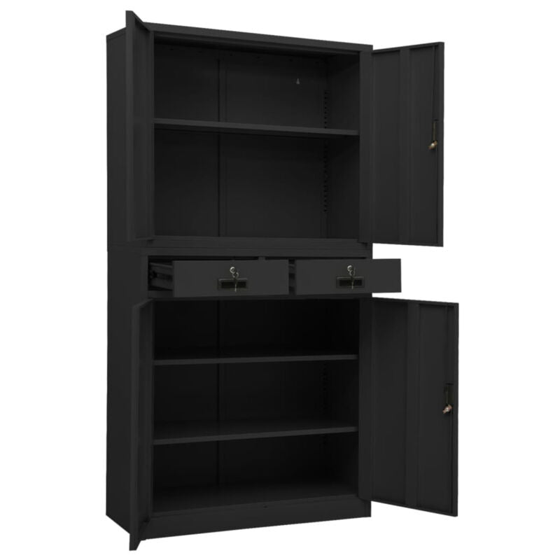 Office Cabinet Anthracite 90x40x180 Steel I3O5
