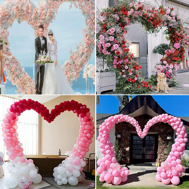2.8M Heart-shape Balloon Arch Backdrop Flower Display Stand Frame Wedding Party