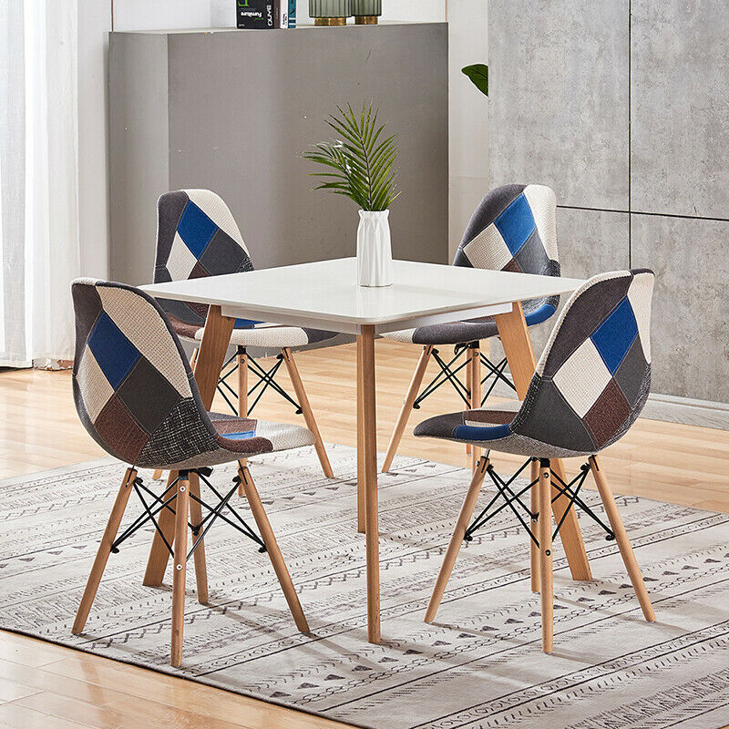 4Pcs Accent Style Dining Chairs Soft Padded Seat Furniture Dining Office Lounge