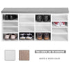 Multi-Storage Shoe Rack w/ 14 Compartments Cushion Moving Shelves for Home White