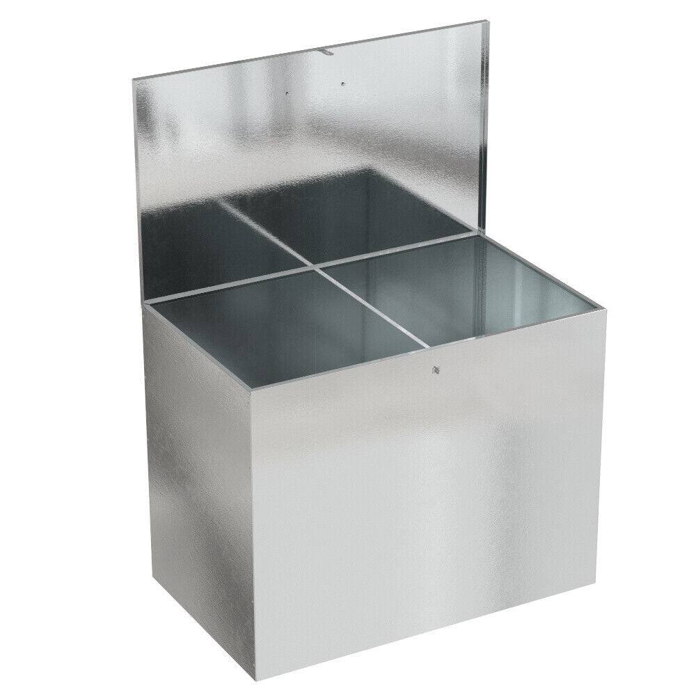 1/2/3 Compartment Galvanised Steel Feed Bin Waterproof Outdoor Animal Feeds Bin
