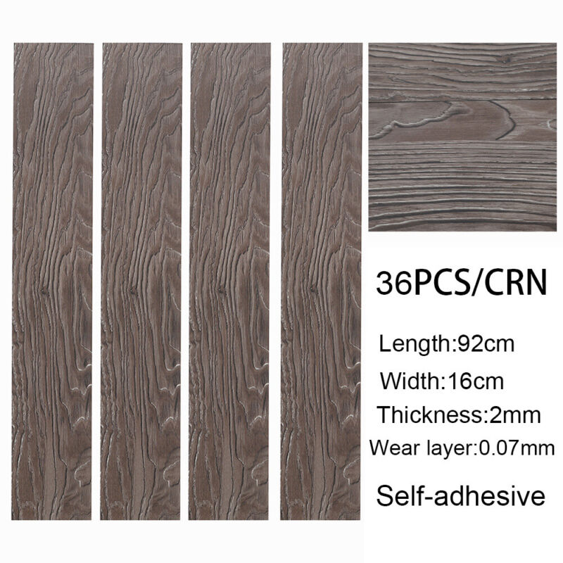 36pcs Self-adhesive Wood Pattern PVC Tile Flooring Planks Floor Tile Living Room