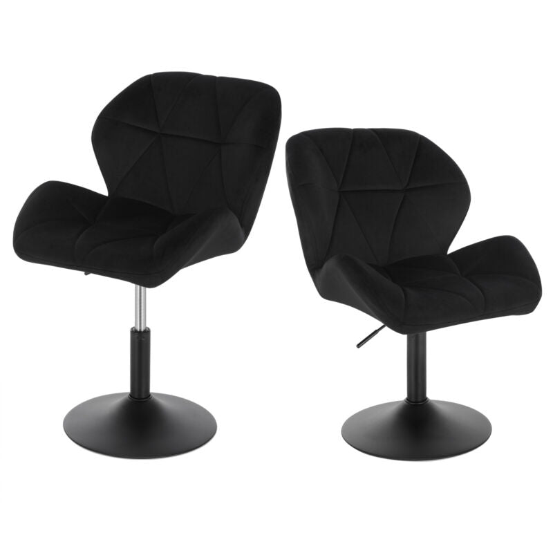 1/2x Bar Stool Adjustable Height Swivel Barstool Kitchen Pub Home Velvet Chair