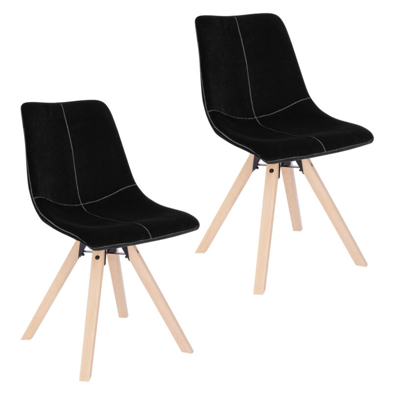 1/2x Dining Chair w/ Velvet Padded Wooden Legs Chair Office Living Room Kitchen