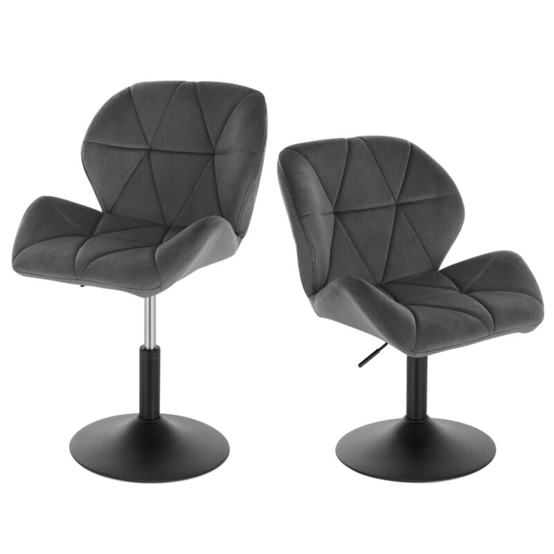 1/2x Bar Stool Adjustable Height Swivel Barstool Kitchen Pub Home Velvet Chair