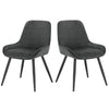 2x Dining Chairs Velvet Padded Kitchen Chairs w/ Backrest Metal Legs Restaurant