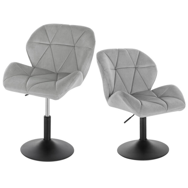 1/2x Bar Stool Adjustable Height Swivel Barstool Kitchen Pub Home Velvet Chair