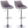 2x Bar Stools Breakfast Bar Chairs w/ Linen Padded Adjustable Height Stool Pub