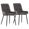 Set of 2 Dining Chairs Faux Leather/Velvet Upholstered Metal Legs Kitchen Chair