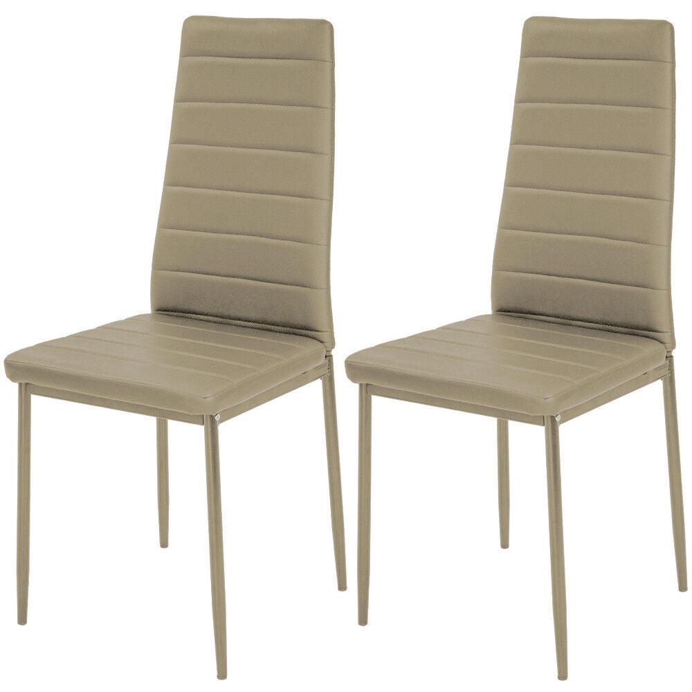 2 4 6 pcs Faux Leather Seat High Back Dinning Chairs Modern Kitchen Living Room