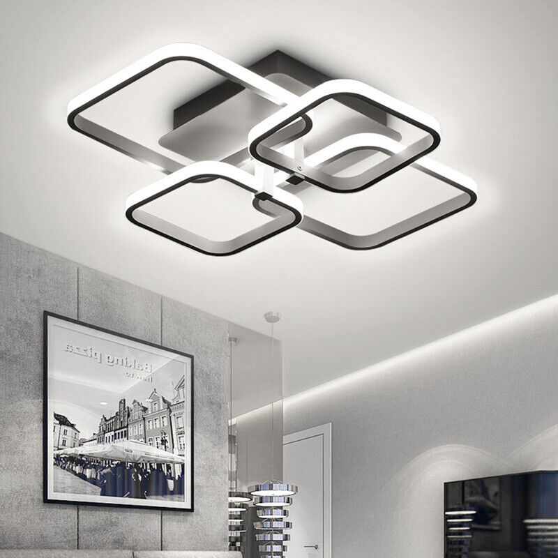 Square LED Ceiling Light Lamp Chandelier Lights Bedroom Living Room 4/6/8 Head