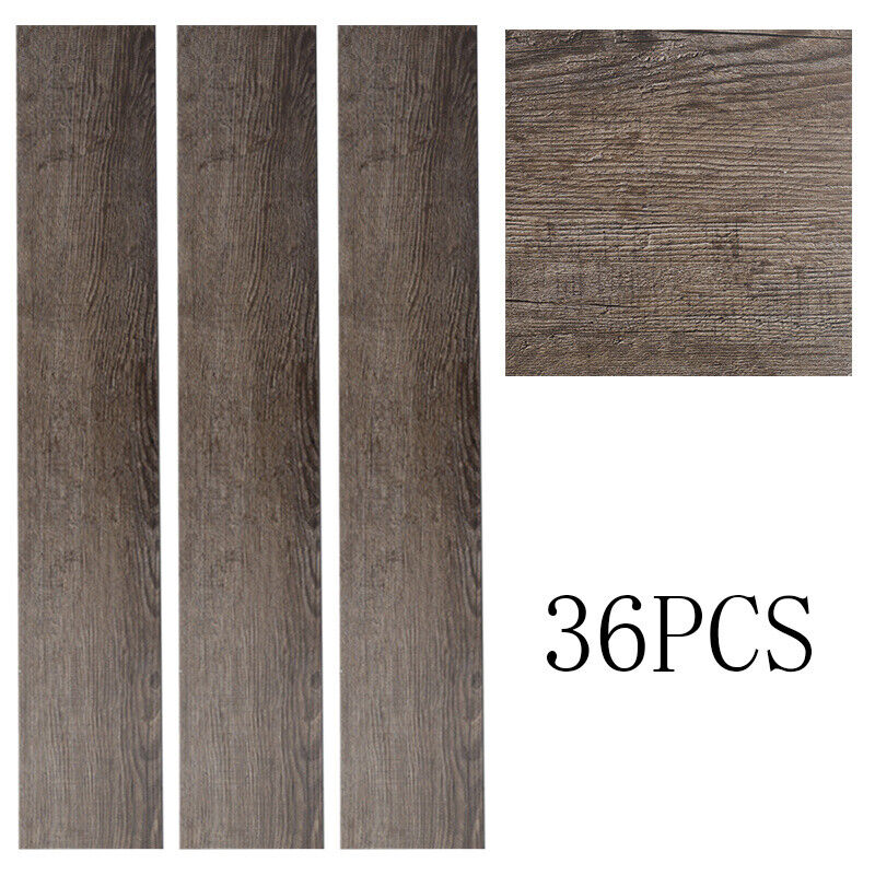 36pcs Self adhesive Wooden Pattern Floor Tile PVC Flooring Planks Living Room