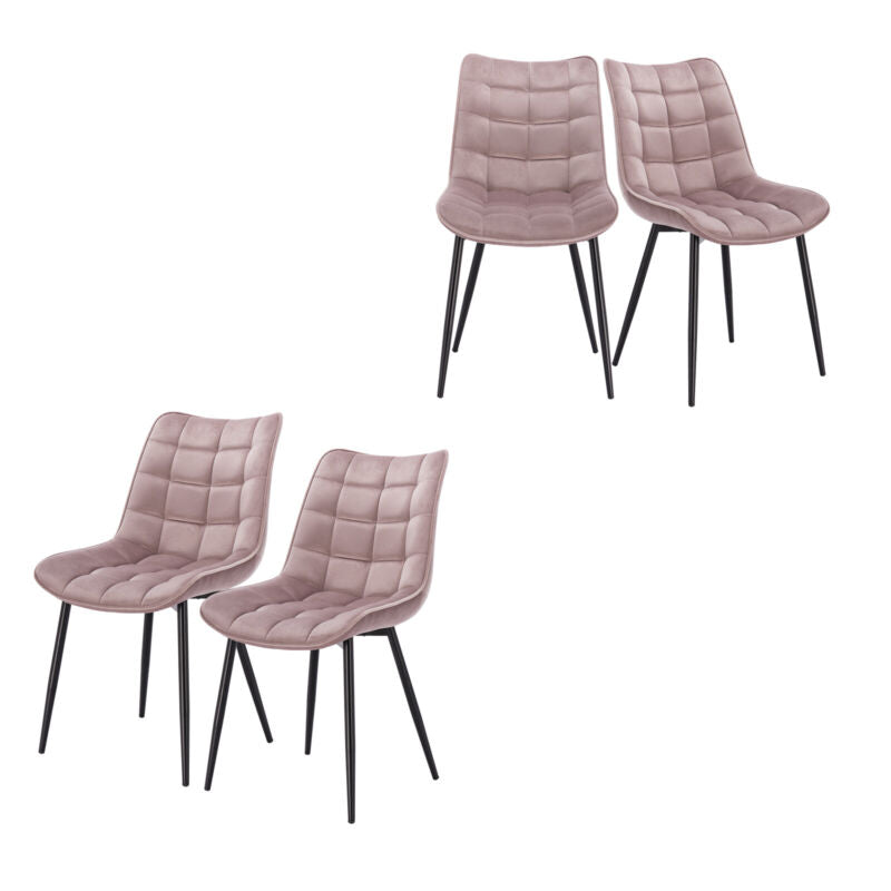 2/4/6x Dining Chairs Living Room Chairs w/ Backrest Velvet Padded Seat Cafe Pub