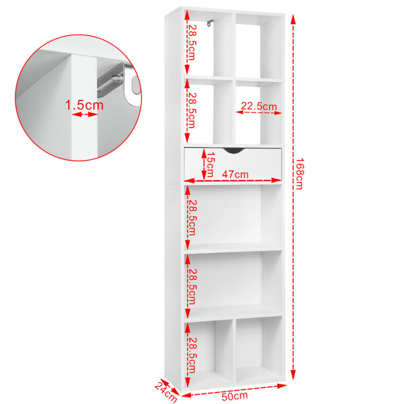 Bookcase Shelving Display Storage Unit Cupboard Bookshelf Cabinet Home Office