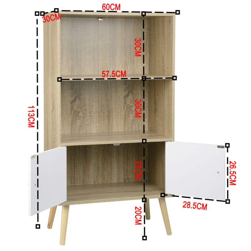 Bookcase Shelving Display Storage Unit Cupboard Bookshelf Cabinet Home Office