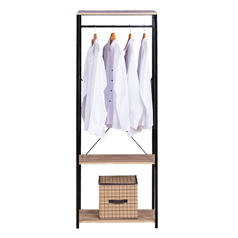 Clothes Rail Dress Garment Hanging Display Stand Rack Unit with Storage Shelves