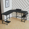 L Shaped Computer Corner Desk Table with Monitor Stand/Shelf/Si