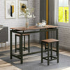 Bar Table and Stool Set For Kitchen Dining Room 2 Metal And Wood Stools High