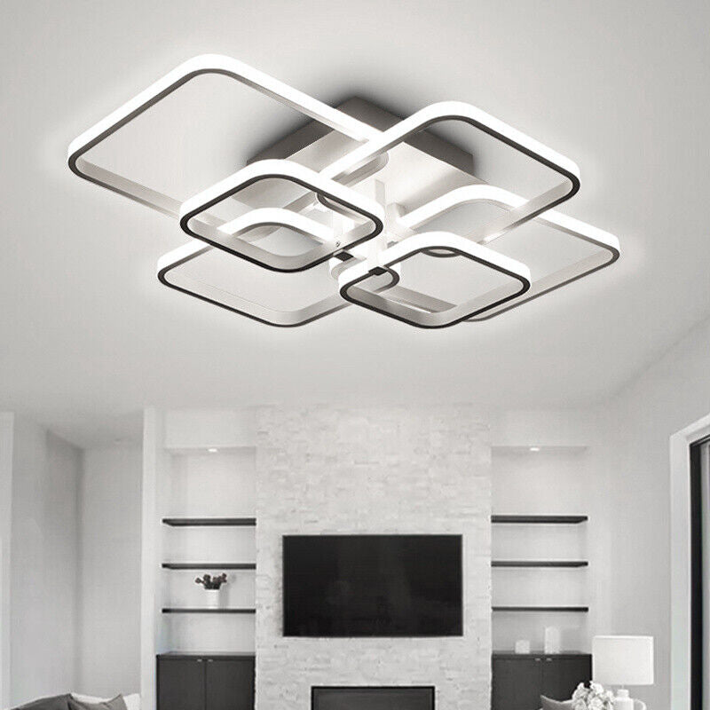 Square LED Ceiling Light Lamp Chandelier Lights Bedroom Living Room 4/6/8 Head