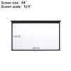 16:9 Manual Projector Screen 72/84/100/120in Pull Down Projection Home Cinema