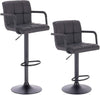2x Bar Stools Breakfast Barstools w/ Faux Leather Adjustable Swivel Lift Kitchen