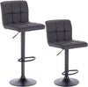 2x Bar Stools Breakfast Chairs Leather Adjustable Height Swivel Lift for Kitchen