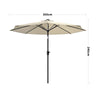 Solar LED Strip Parasol Outdoor Garden Sun Shade Umbrella With Crank Tilt
