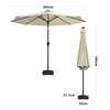 Solar LED Strip Parasol Outdoor Garden Sun Shade Umbrella With Crank Tilt
