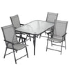 2/4/6 Seater Black Bistro Set Garden Patio Furniture Table Chairs w/Parasol Hole