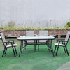 2/4/6 Seater Black Bistro Set Garden Patio Furniture Table Chairs w/Parasol Hole