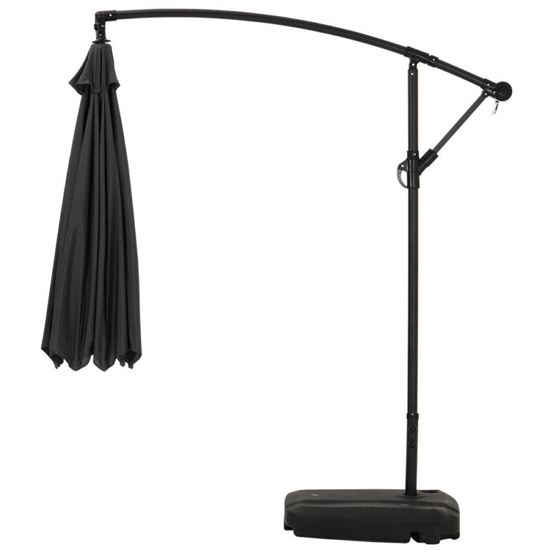 3M Hanging Outdoor Banana Patio Umbrella Cantilever Shelter Garden Sun Parasol