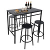 Bar Table and Stools Dining Set Industrial Metal Frame Kitchen Dining Table Set