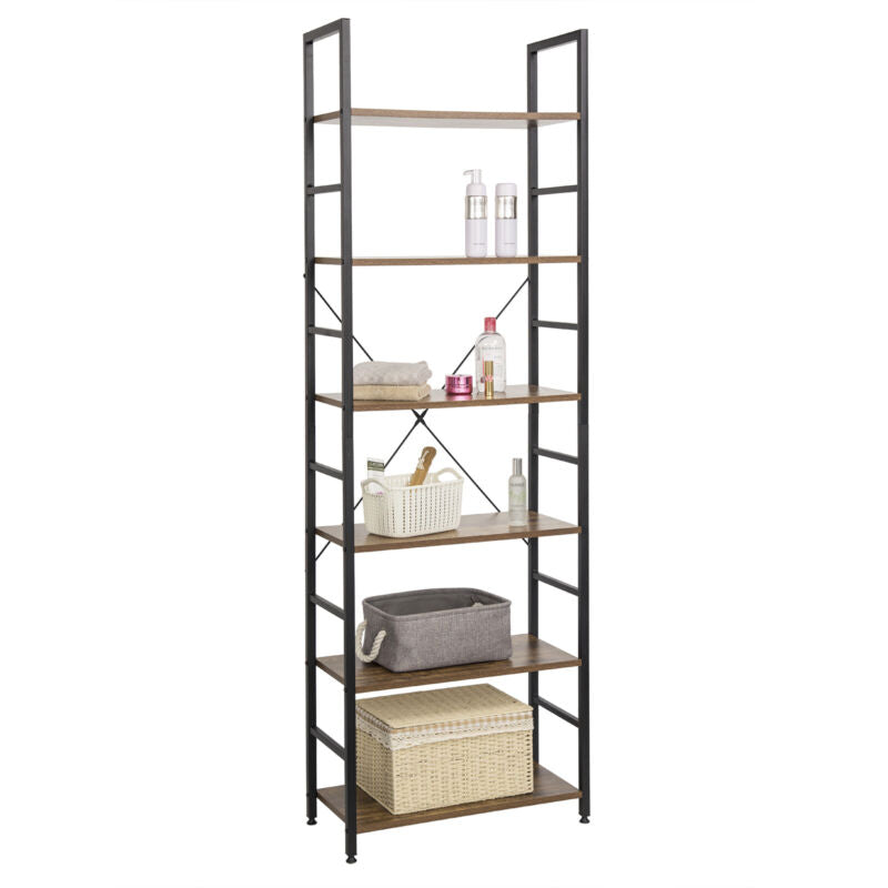 6 Tier Bookshelf Multifunctional Storage Display Bookcase Stand Unit Living Room
