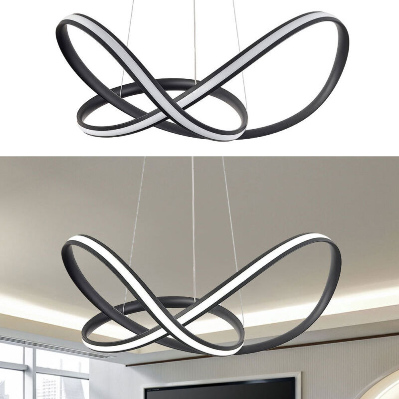 White/Black/Gold LED Chandelier Lights Cool White Ceiling Light Lamp Living Room