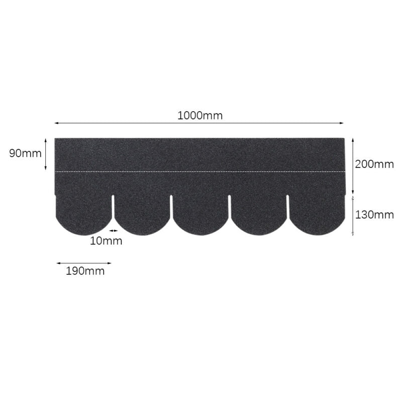 Self Adhesive Roof Felt Tiles 18pcs Fish-scale Asphalt Shingles Set Shed Roofing