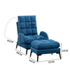 Upholstered Velvet Single Sleeper Sofa Recliner Home Cinema Armchair with Stool