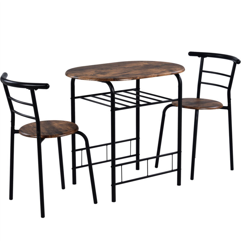 3pcs Dining Table Set and 2 Stools Breakfast Bar for Dining Room/ Kitchen MJ