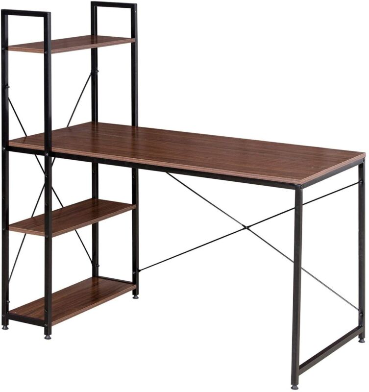 Computer Desk w/ 3 Tier Storage Shelves Office Laptop Workstation Study Writing