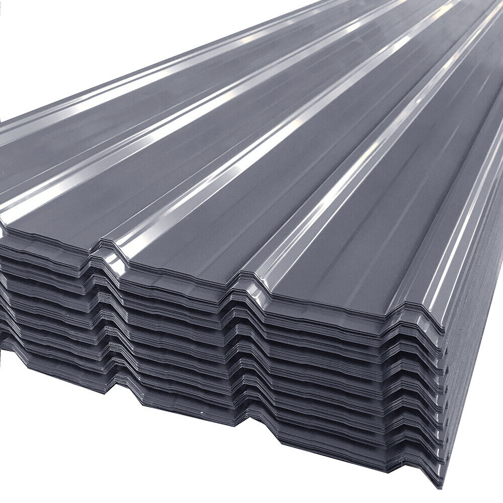 12/24x Roof Sheets 129x45cm Corrugated Steel Garage Shed Roofing Wall Panels