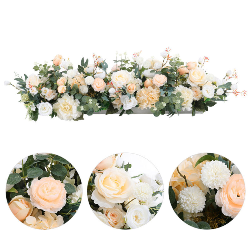 Wedding Artificial Flower Row Arch Table Background Bouquet Party Decor 100CM