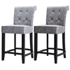 Bar Stools Set of 2 Bar Chairs Linen High Bistro Stools Kitchen Breakfast Chair