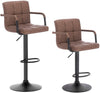 2x Bar Stools Breakfast Barstools w/ Faux Leather Adjustable Swivel Lift Kitchen