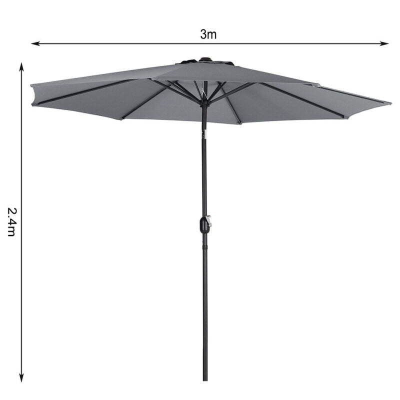 3*2.4M Outdoor Swivel Umbrella Garden Shelter Garden Sun Parasol Beach umbrella