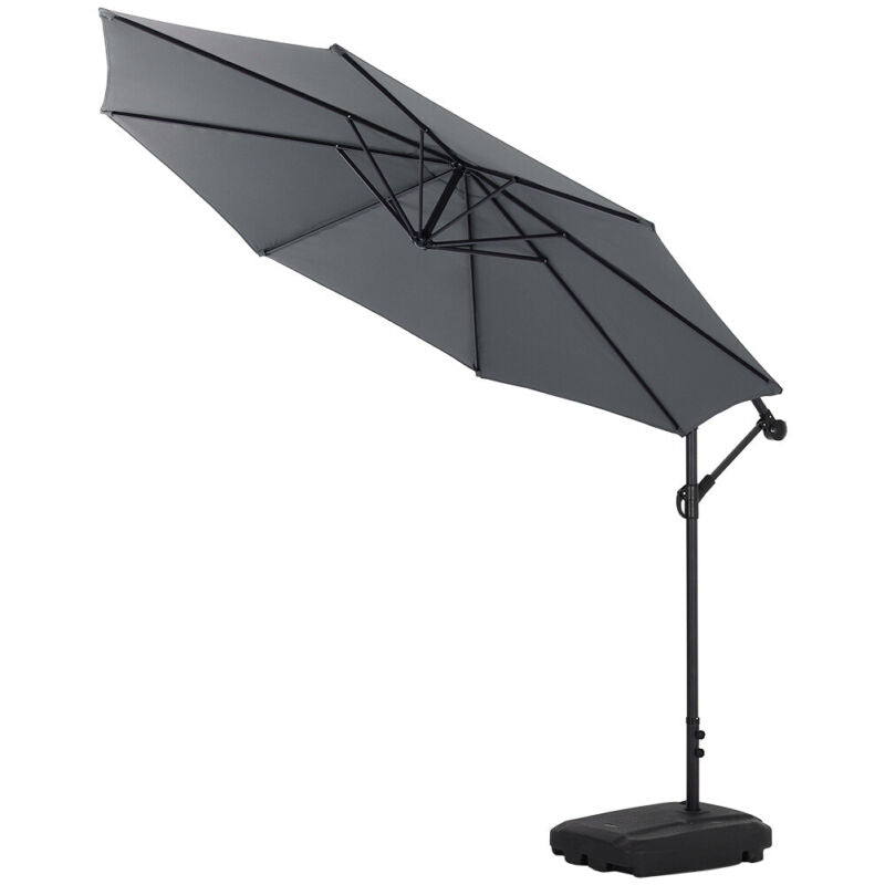 3M Hanging Outdoor Banana Patio Umbrella Cantilever Shelter Garden Sun Parasol