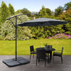 3M Banana Cantilever Umbrella Garden Parasol Hanging Tilt Crank Weight Base Set